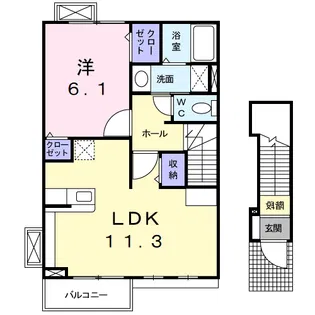 ラフレシール シメイチ【2階】の間取り