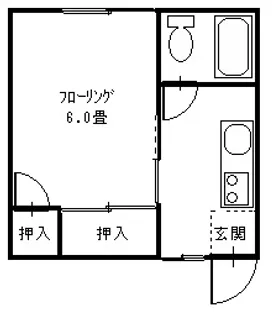 コーポスズキA【1階】の間取り