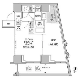 パークハビオ渋谷本町レジデンス【3階】の間取り