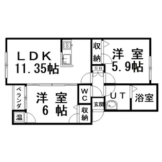ベルリード昭和中央【1階】の間取り
