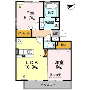 サニーホームズ B棟【2階】の間取り