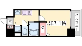 プレサンス神戸裁判所前デリシア【10階】の間取り