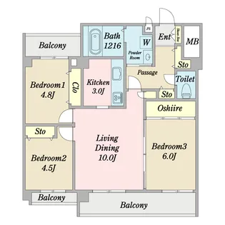 リバーパーク井の頭【4階】の間取り