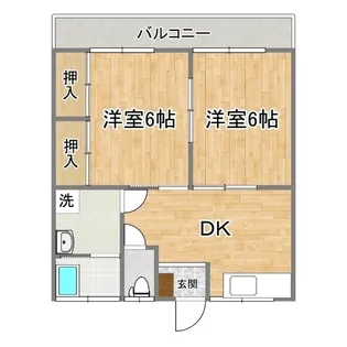 2DKの間取り画像