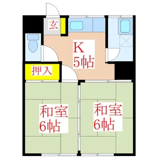 富士荘 A棟【1階】の間取り