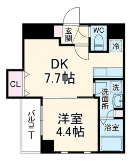 1DKの間取り画像