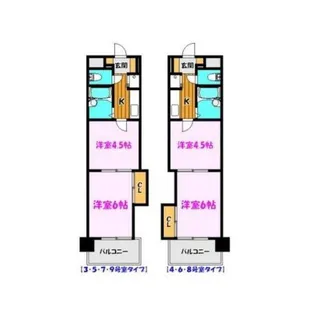 マドレーヌセゾン【2階】の間取り