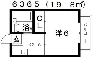 ハイツエルグリーン【1階】の間取り