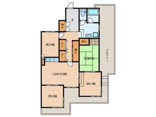 アスパイヤ千鳥が丘【3階】の間取り