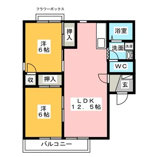 ビラージュ宮脇【2階】の間取り