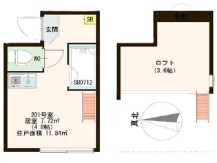 ハーモニーテラス菊川【2階】の間取り
