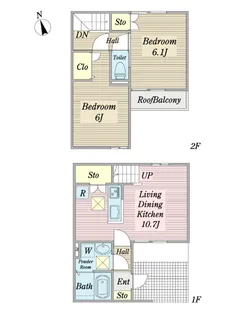 東京都江戸川区江戸川5【一戸建】の間取り