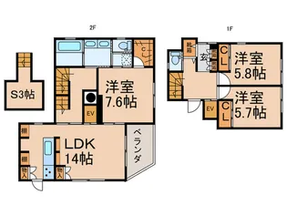 南大泉1丁目貸家の間取り