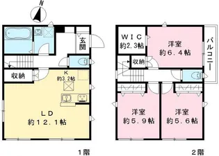 埼玉県草加市金明町【一戸建】の間取り