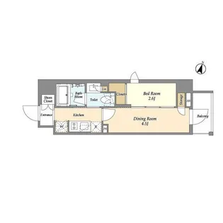 ジオエント山吹神楽坂【5階】の間取り