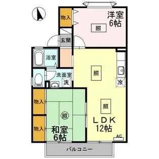 2LDKの間取り画像