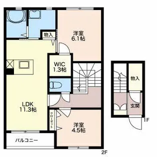 エクレア【2階】の間取り