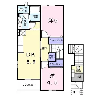 クレアール【2階】の間取り