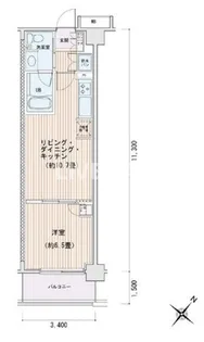 エスティメゾン豊洲レジデンスE【3階】の間取り