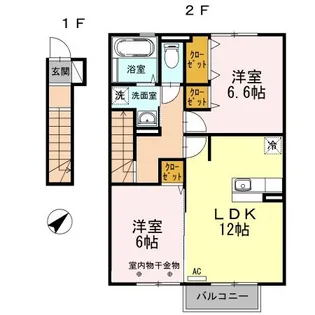 グリシーナB【2階】の間取り