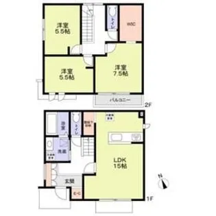 東京都杉並区高井戸西2【一戸建】の間取り