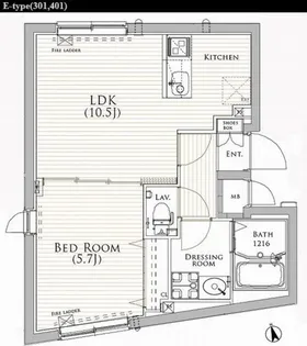 COCOCUBE AKABANE【4階】の間取り