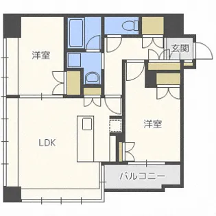ラフィネタワー札幌南3条【4階】の間取り