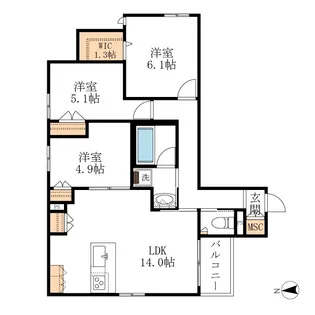 HEBEL MAISON 徳川園【2階】の間取り