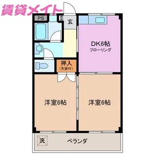 第三コーポ優珈里【2階】の間取り