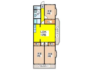 レインボーマンション【4階】の間取り