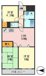 東京都江戸川区鹿骨2【マンション】の間取り