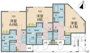 カインドネス八王子散田【1階】の間取り