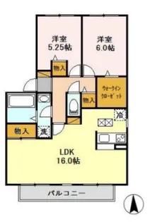 コートエスペランサーF(D-ROOM)【2階】の間取り