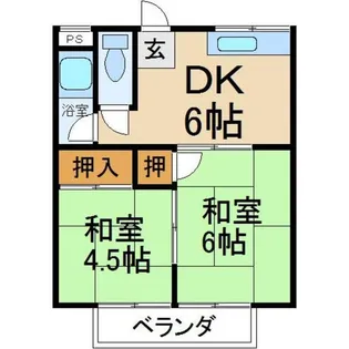 ユニメント鏡畑B棟【2階】の間取り