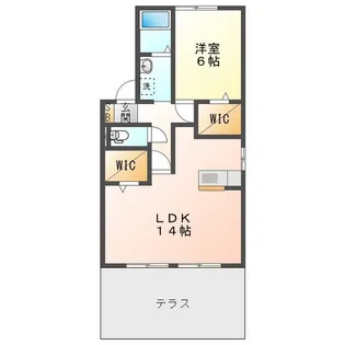 コスモスタウン B【1階】の間取り