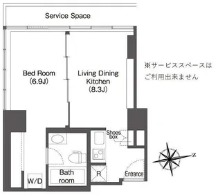 ウエリスアーバン品川タワー【22階】の間取り