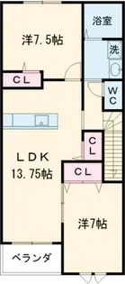 スペランツァA【2階】の間取り