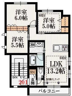Hale Hono (ハレホノ)【2階】の間取り