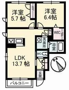 シャーメゾン カーザ・フェリース【1階】の間取り