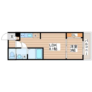 (仮)ガス割 第十弾 ブラン台原【2階】の間取り