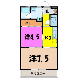 ブレーンハイム柴山【6階】の間取り