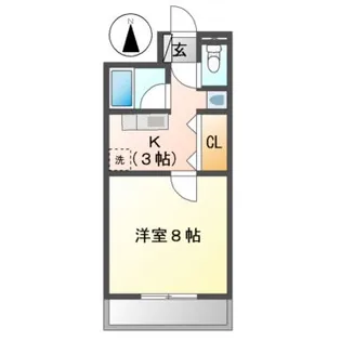 サンハイツ栗真【3階】の間取り