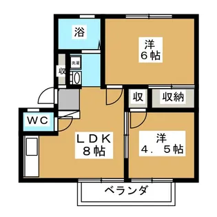 フォンティーン金井A棟【2階】の間取り