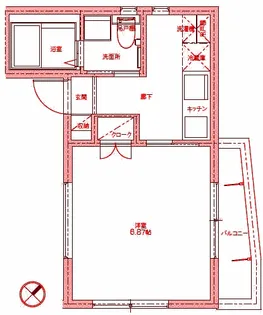 グラインドロッジII【1階】の間取り