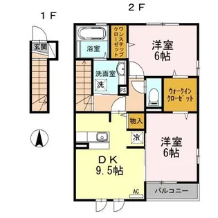 エクセレント宮前 B【2階】の間取り
