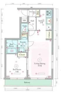 スカイコート戸越【2階】の間取り