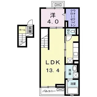 ロイヤル・上足洗【4階】の間取り