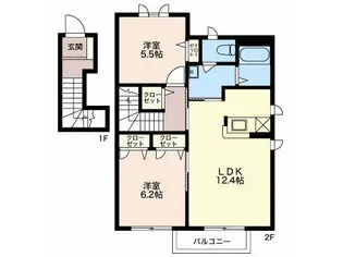 アーバンスクエアE棟【2階】の間取り