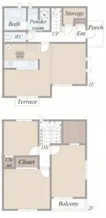 ラヴィータ愛甲西【2階】の間取り