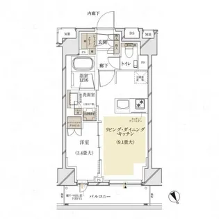 ルジェンテ早稲田【2階】の間取り